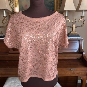 H&M Copper Sequence Short Sleeve Blouse